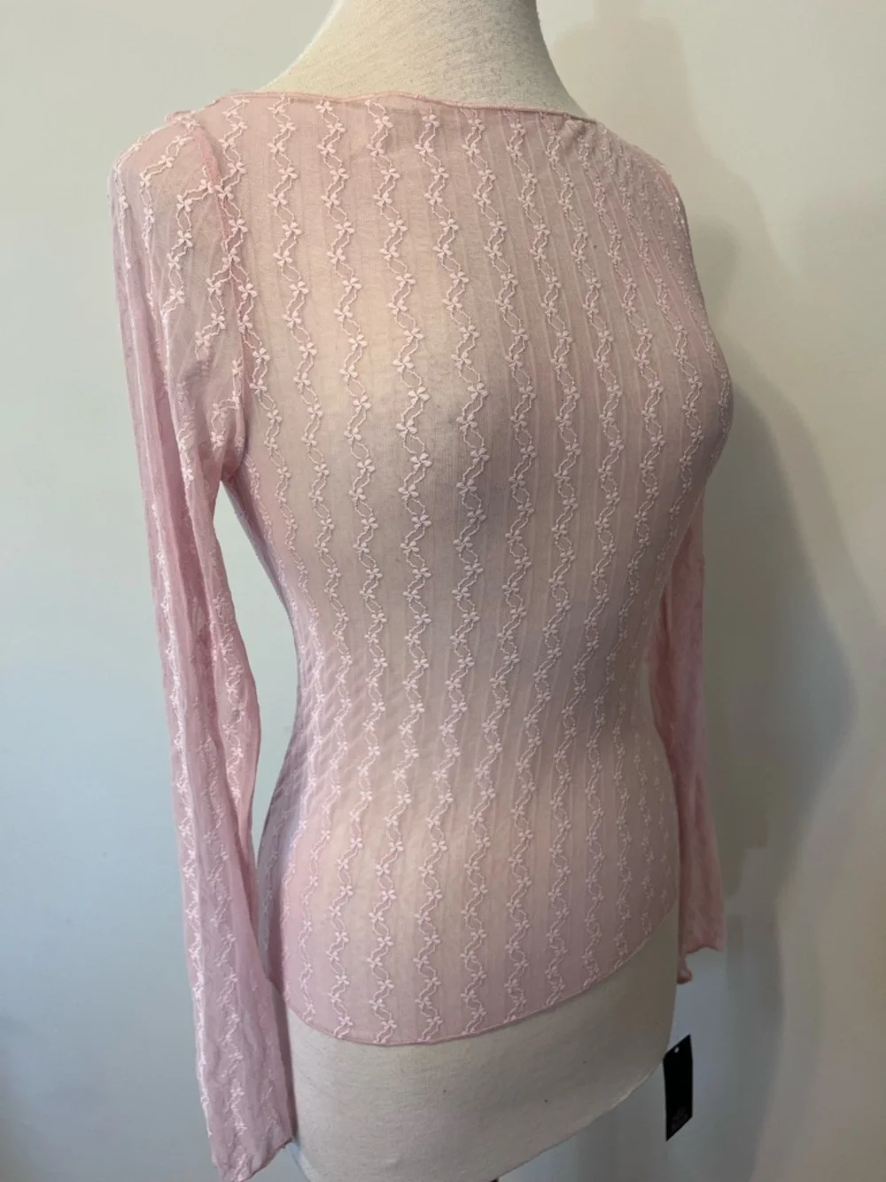 New Wild Fable Sheer Pastel Rose Pink Mesh Fairy ballerina Top Size Medium - Picture 4 of 6